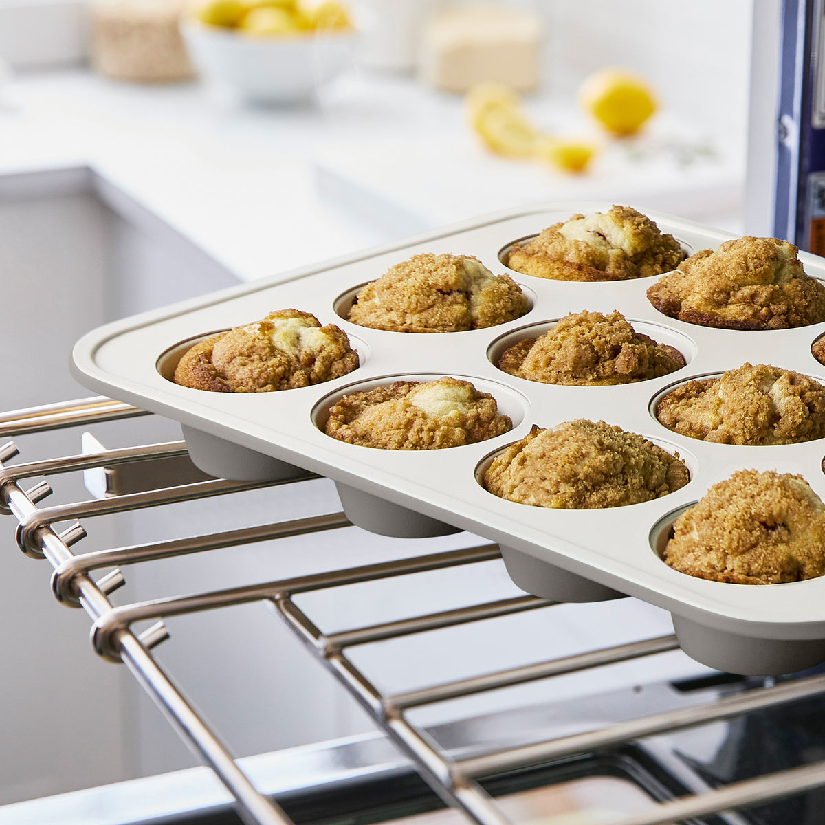 GreenLife Ceramic Nonstick Muffin Pan | Quartz Gray - Image 4