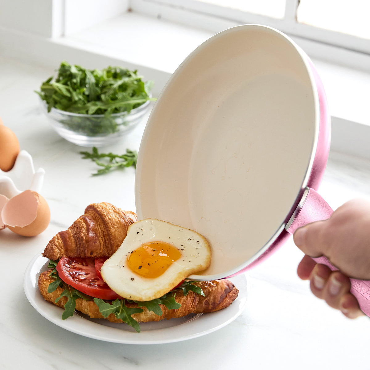 Rio Ceramic Nonstick 8 Frypan with Spatula | Pink - Image 5