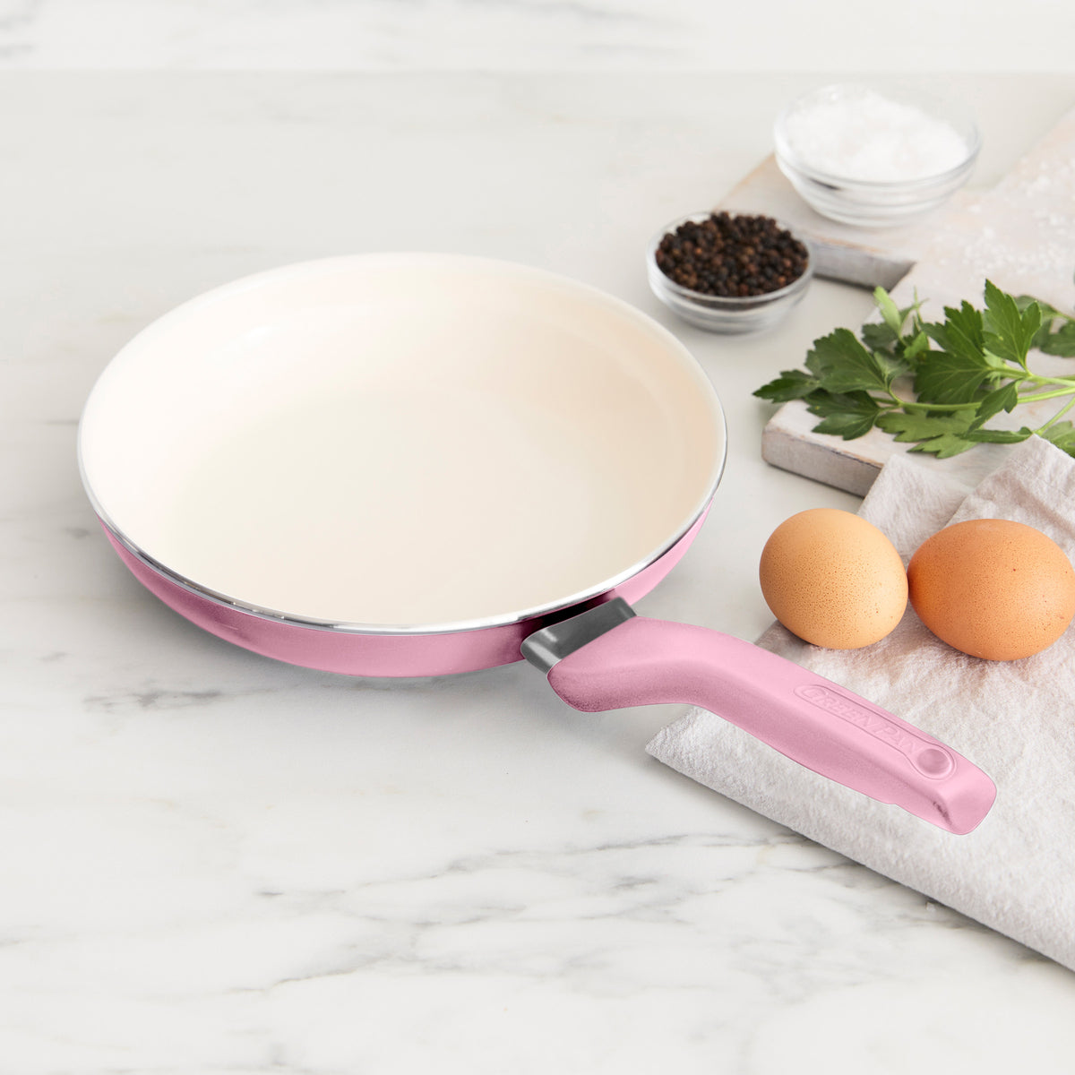 Rio Ceramic Nonstick 8 Frypan with Spatula | Pink - Image 2