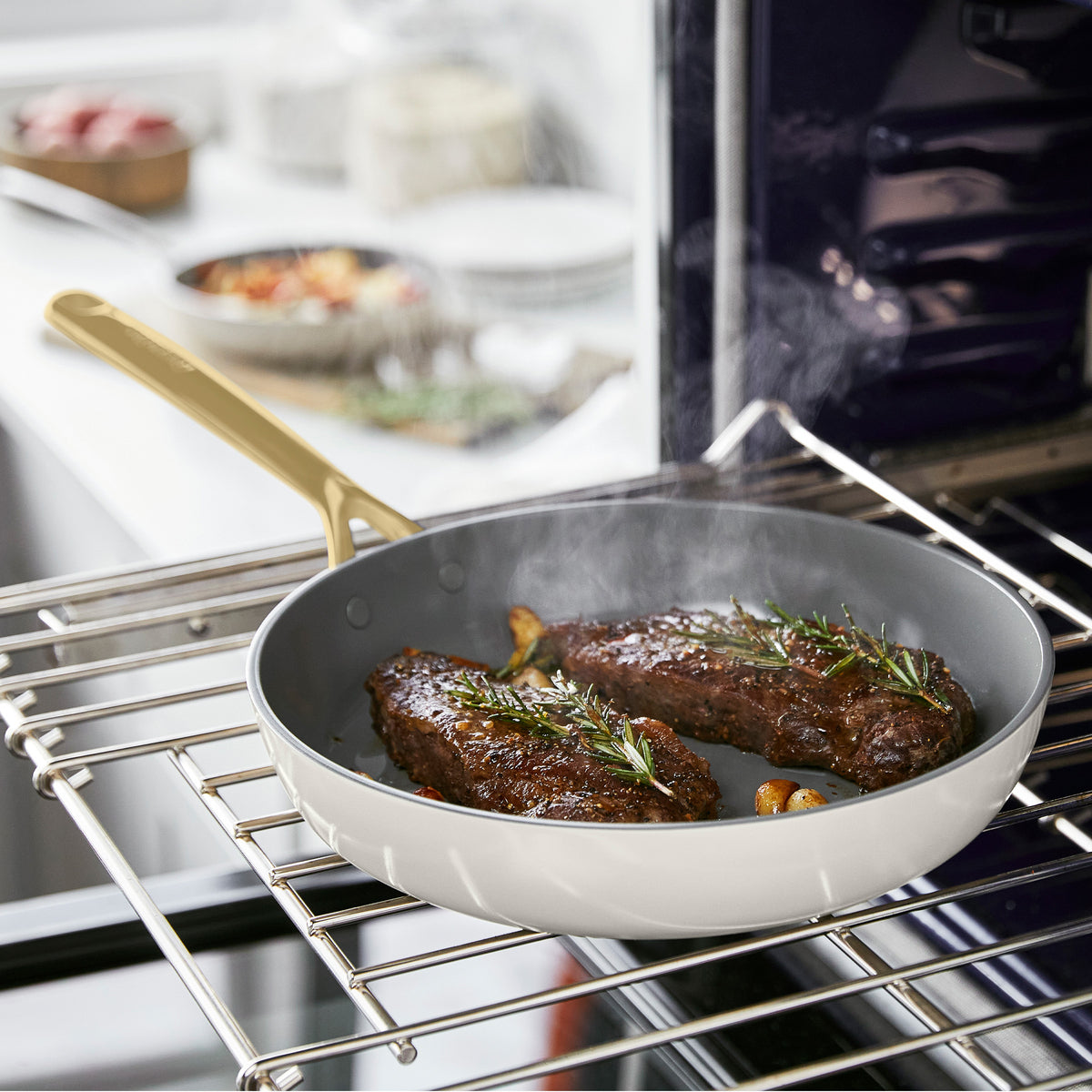 GP5 Colors Ceramic Nonstick 11-Piece Cookware Set with Champagne Handles | Cloud Cream - Image 4