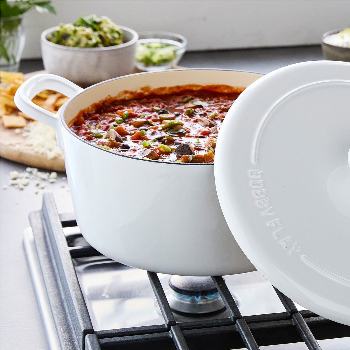 Bobby Flay by GreenPan 5.5-Quart Enameled Cast Iron Dutch Oven | Ivory - Image 7