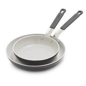 Bobby Flay by GreenPan Professional Ceramic Nonstick 8 and 10 Frypan Set | Graphite