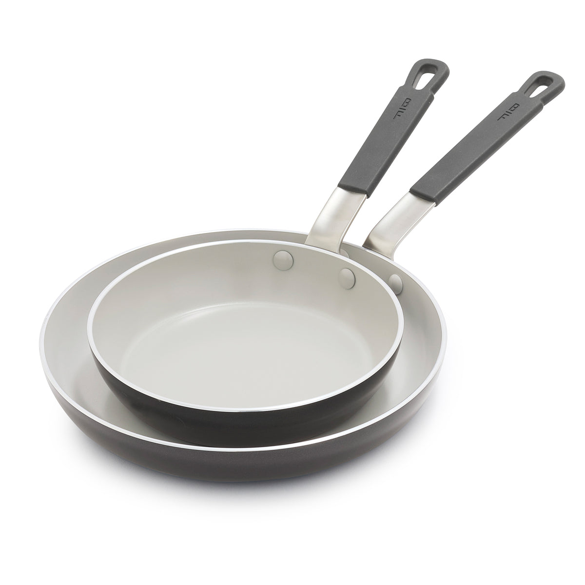 Bobby Flay by GreenPan Professional Ceramic Nonstick 8 and 10 Frypan Set | Graphite
