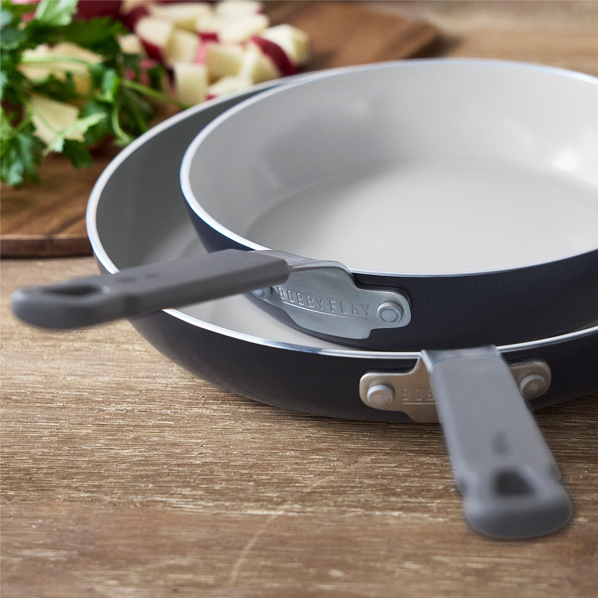 Bobby Flay by GreenPan Professional Ceramic Nonstick 8 and 10 Frypan Set | Graphite - Image 7