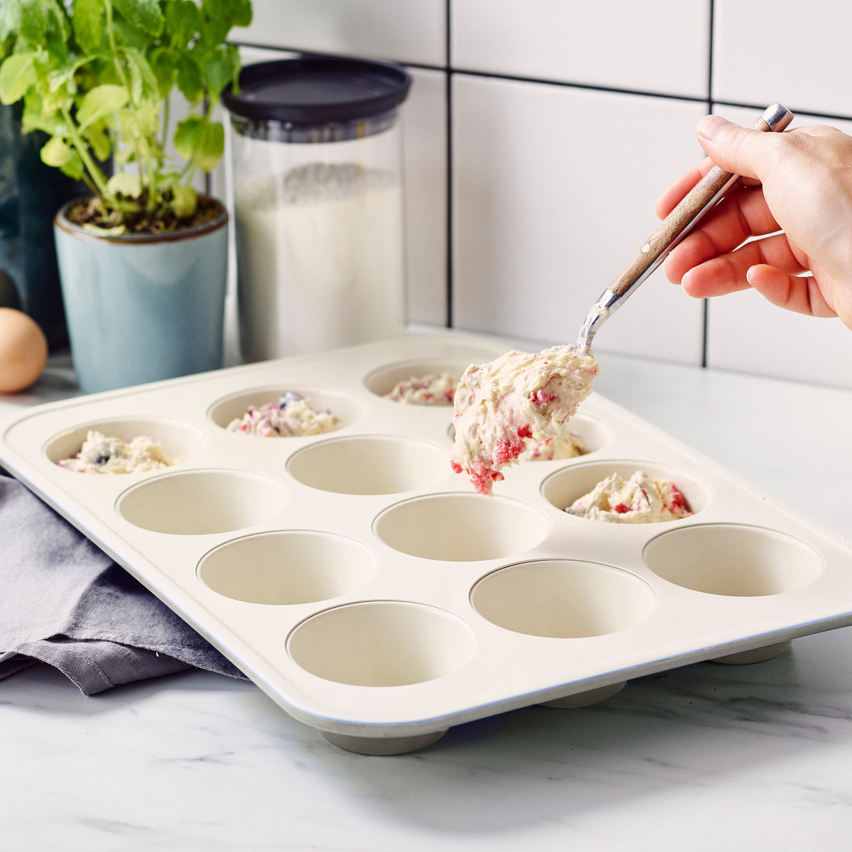 GreenLife Ceramic Nonstick Muffin Pan | Taupe - Image 3