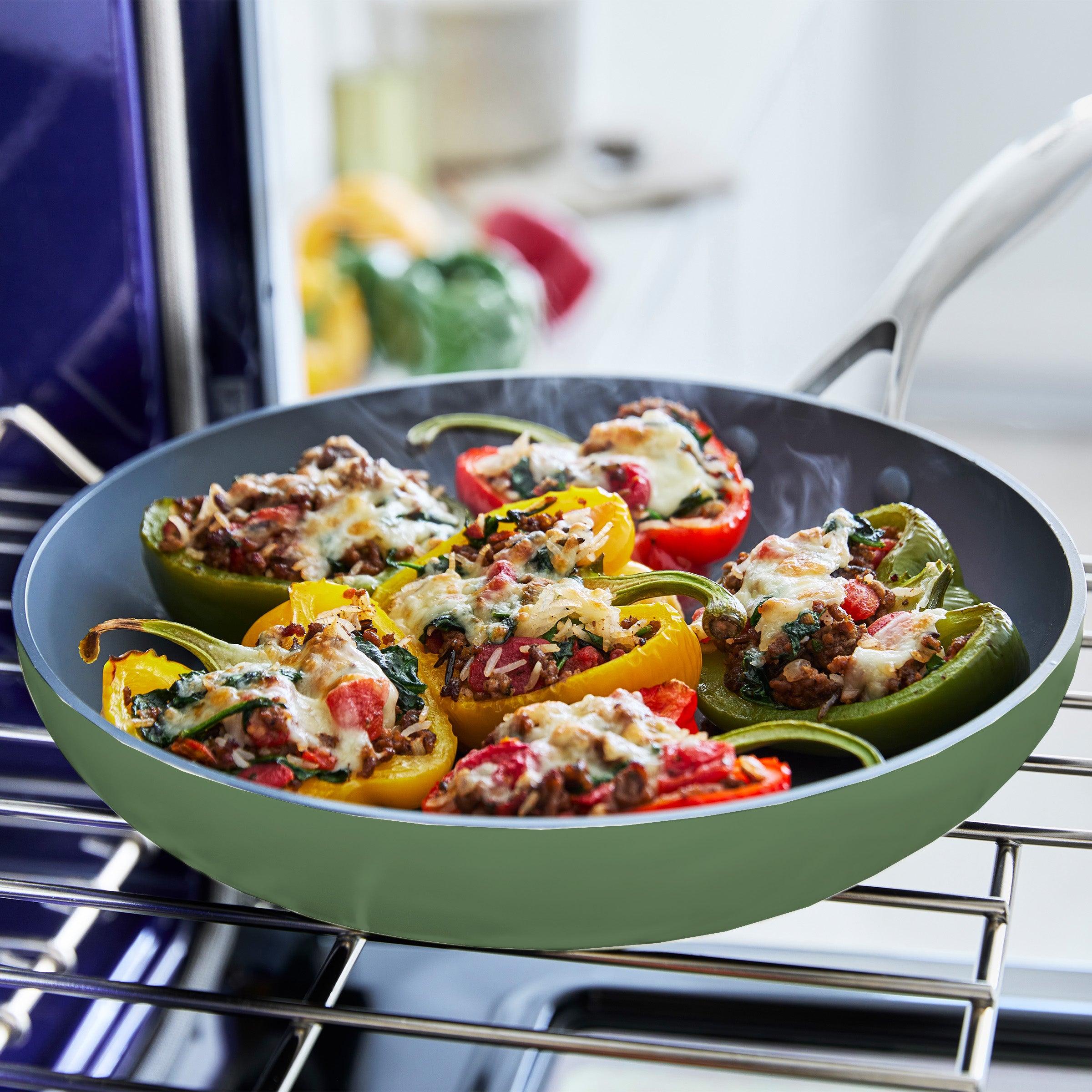 Valencia Pro Ceramic Nonstick 19-Piece Cookware Set | Sage - Image 7