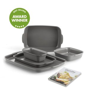 Premiere Ovenware Ceramic Nonstick 5-Piece Set | Gray