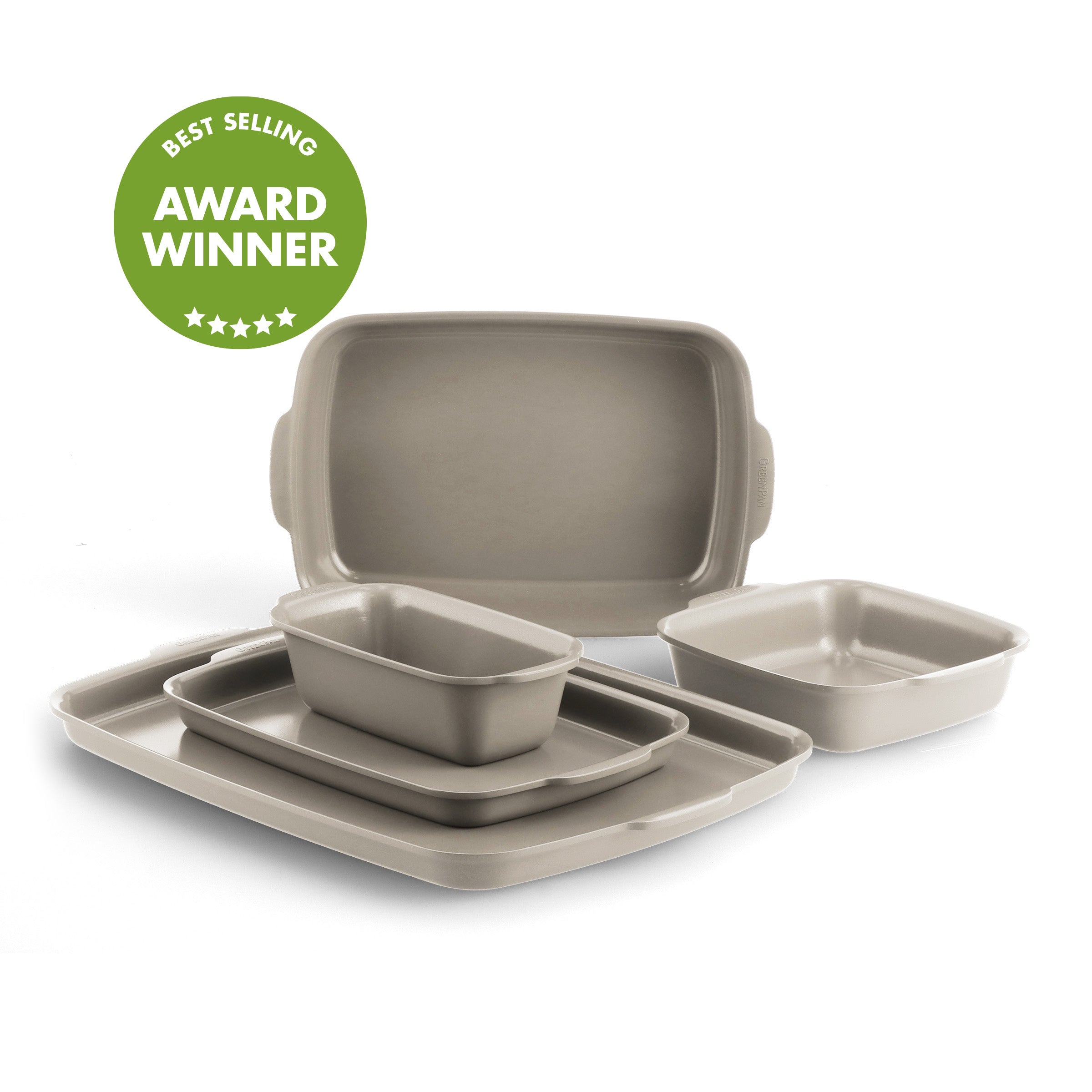 Premiere Ovenware Ceramic Nonstick 5-Piece Set | Taupe - Image 15