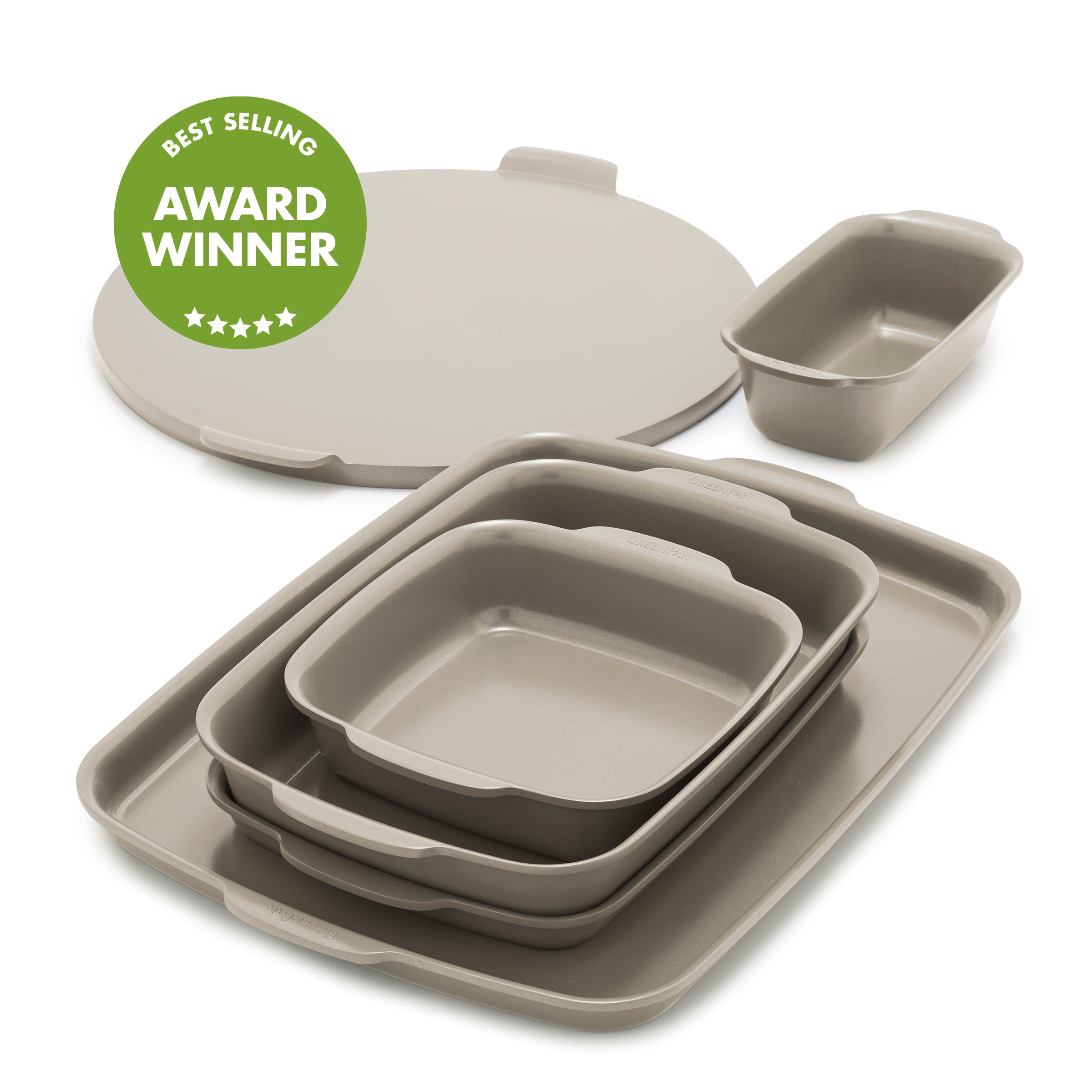 Premiere Ovenware Ceramic Nonstick 6-Piece Set | Taupe - Image 17