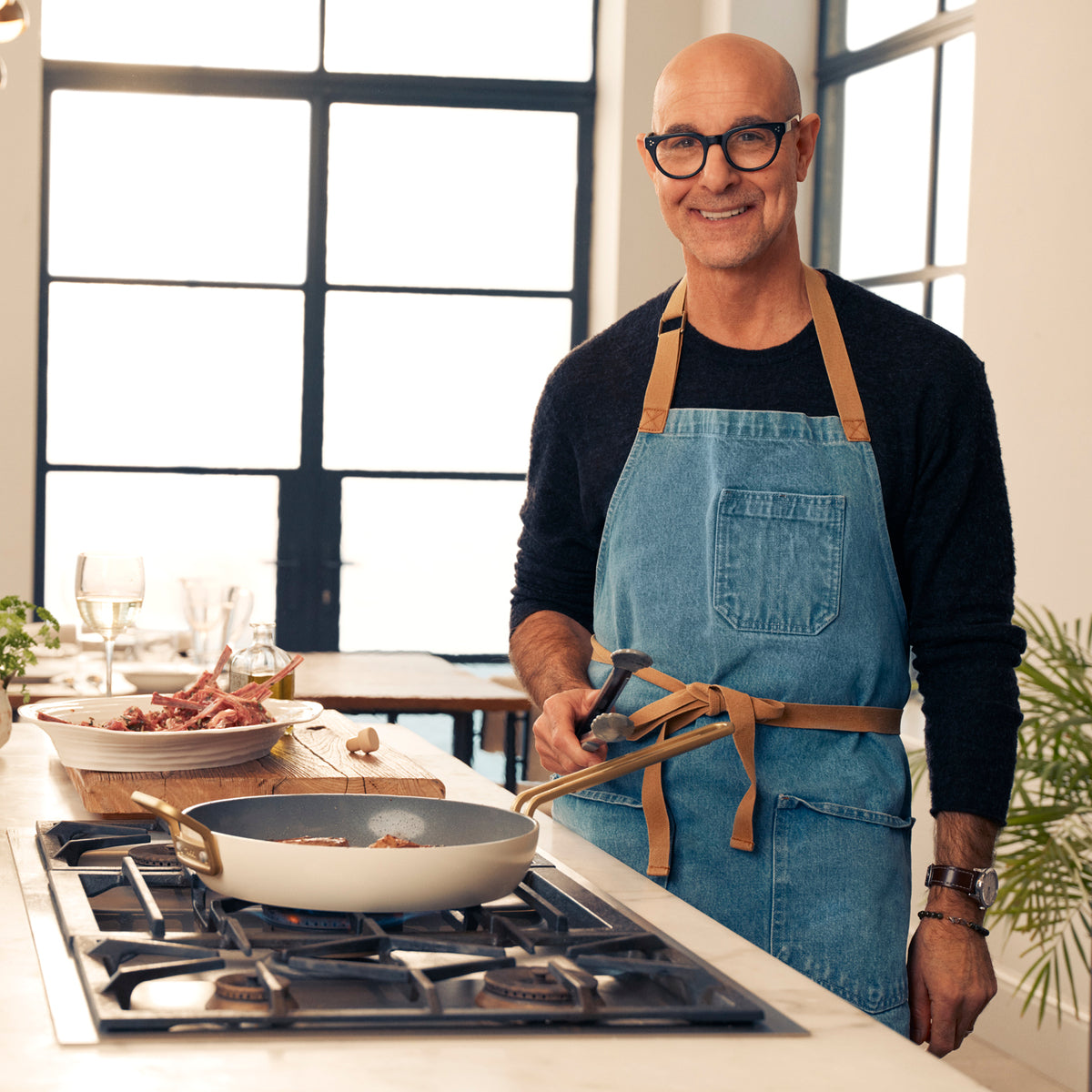 Stanley Tucci™ Ceramic Nonstick 4-Piece Chef Set | Carrara White - Image 2