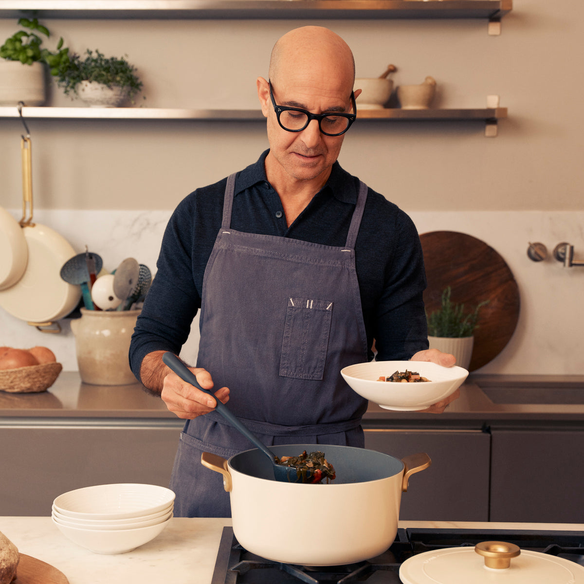 Stanley Tucci™ Ceramic Nonstick 6.5-Quart Dutch Oven | Carrara White - Image 5